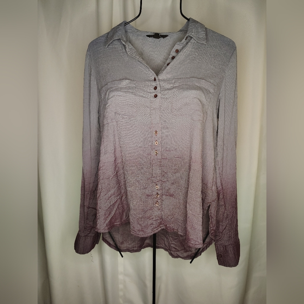 Rock & Republic Gray to Purple Ombre Button-Down Shirt
